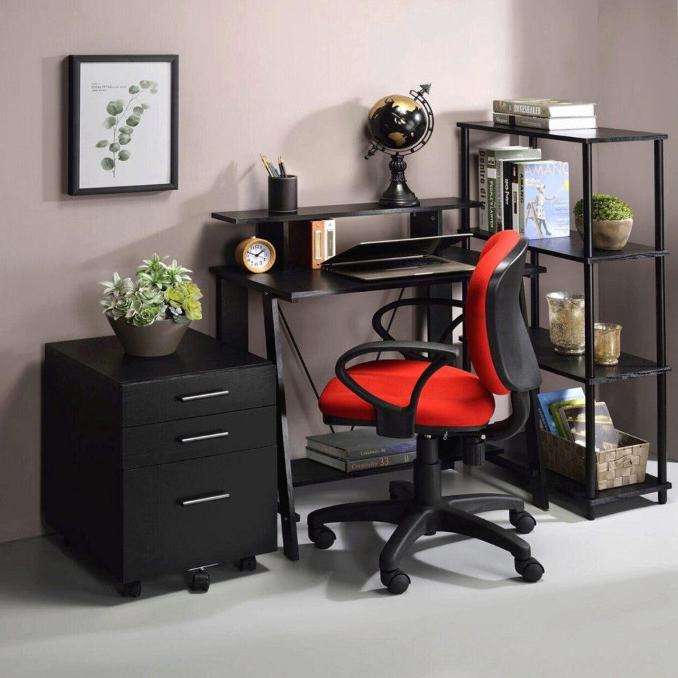 Wooden Writing Desk, Black Finish