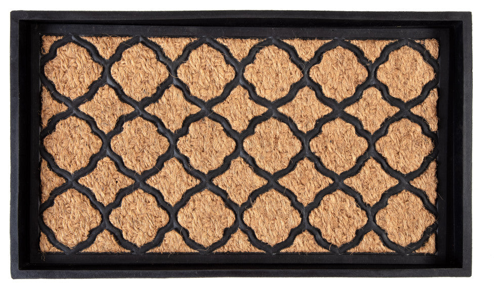24.5"x14"x1.5" Rubber Boot Tray With Trellis Coir and Rubber Insert