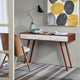 Madison Park Rigby Mid-Century 3-Drawer Writing Desk, White/Pecan