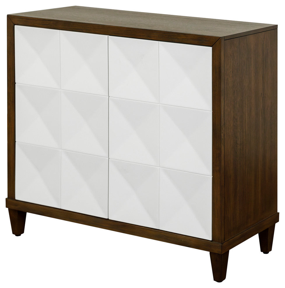 Modern Wood 40" Console With With doors, TV Stand, Fully Assembled, Brown