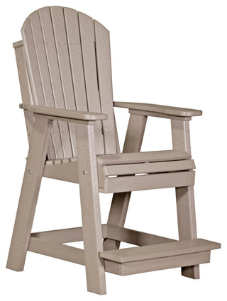 Poly Adirondack Balcony Chair, Weatherwood