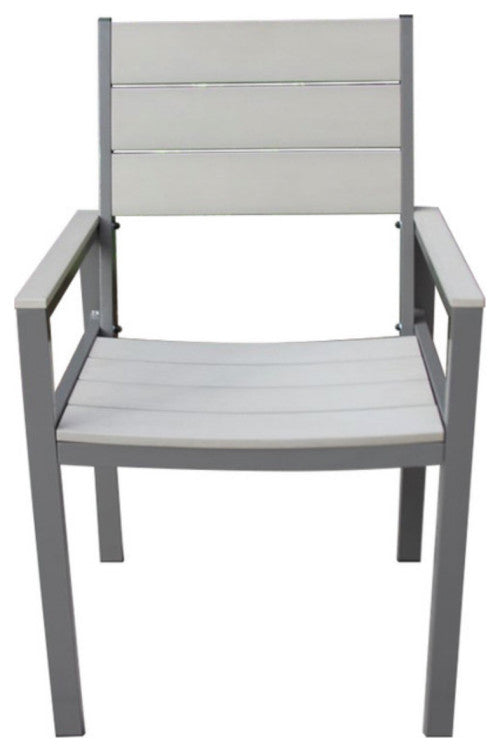 Meldecco-Winston Patio Dining Chair, Gray/Gray