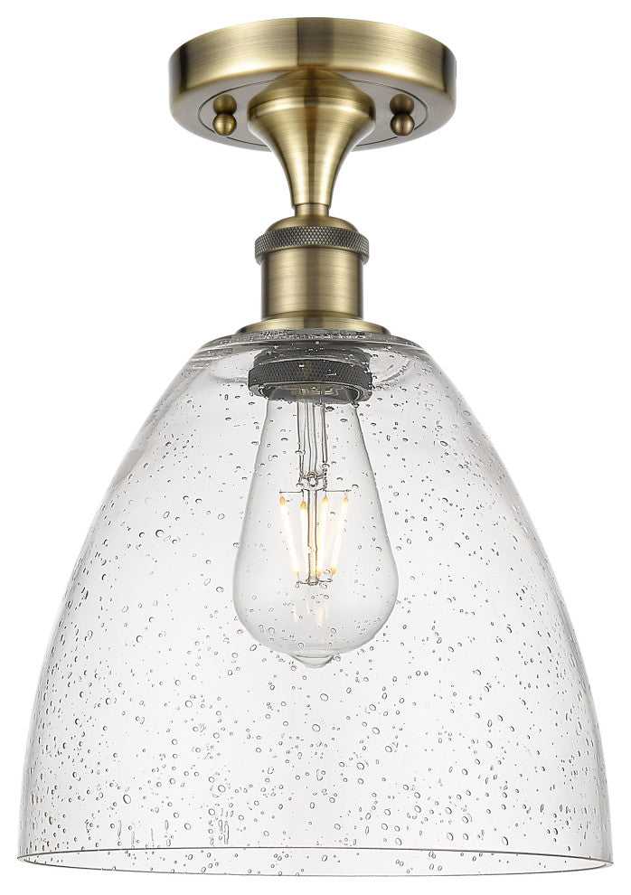 Innovations 516-1C-AB-GBD-94-LED 1 Light Semi-Flush Mount, Antique Brass