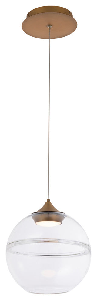 Bistro LED 3000K, Aged Brass, 14" Pendant, 1-Light