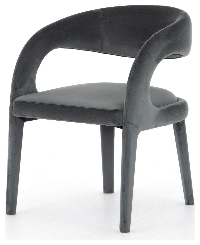 Hawkins Dining Chair, Charcoal Velvet