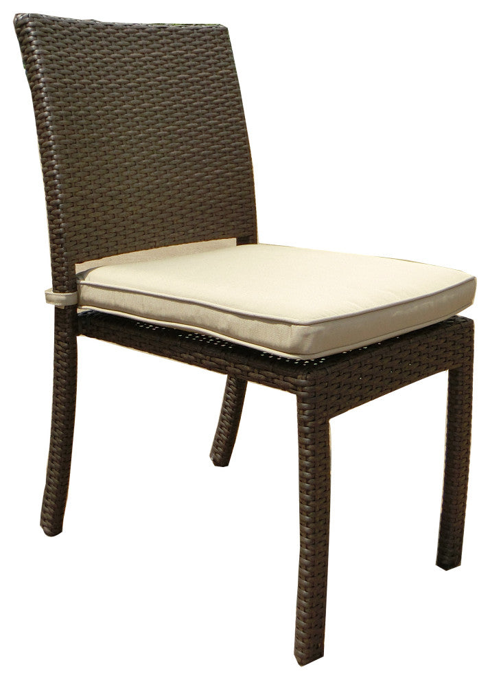 South Beach Dining 4 Chairs Outdoor Patio Furniture Wicker Resin Rattan