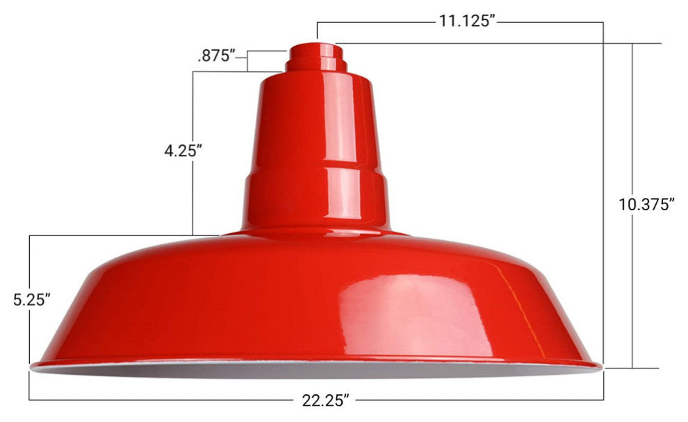 22" Vintage LED Barn Light With Sleek Arm, Green