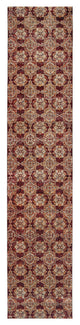 12' Runner Red and Gold Oriental Power Loom Runner Rug