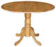 42" Round Dual Drop Leaf Pedestal Table, Pecan