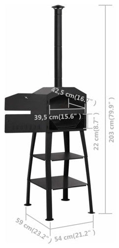 vidaXL Pizza Oven Pizza Maker Stove with 2 Fireclay Stones Charcoal Fired