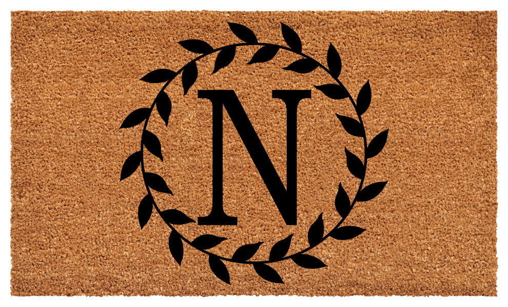 Calloway Mills Laurel Wreath Doormat, Letter N
