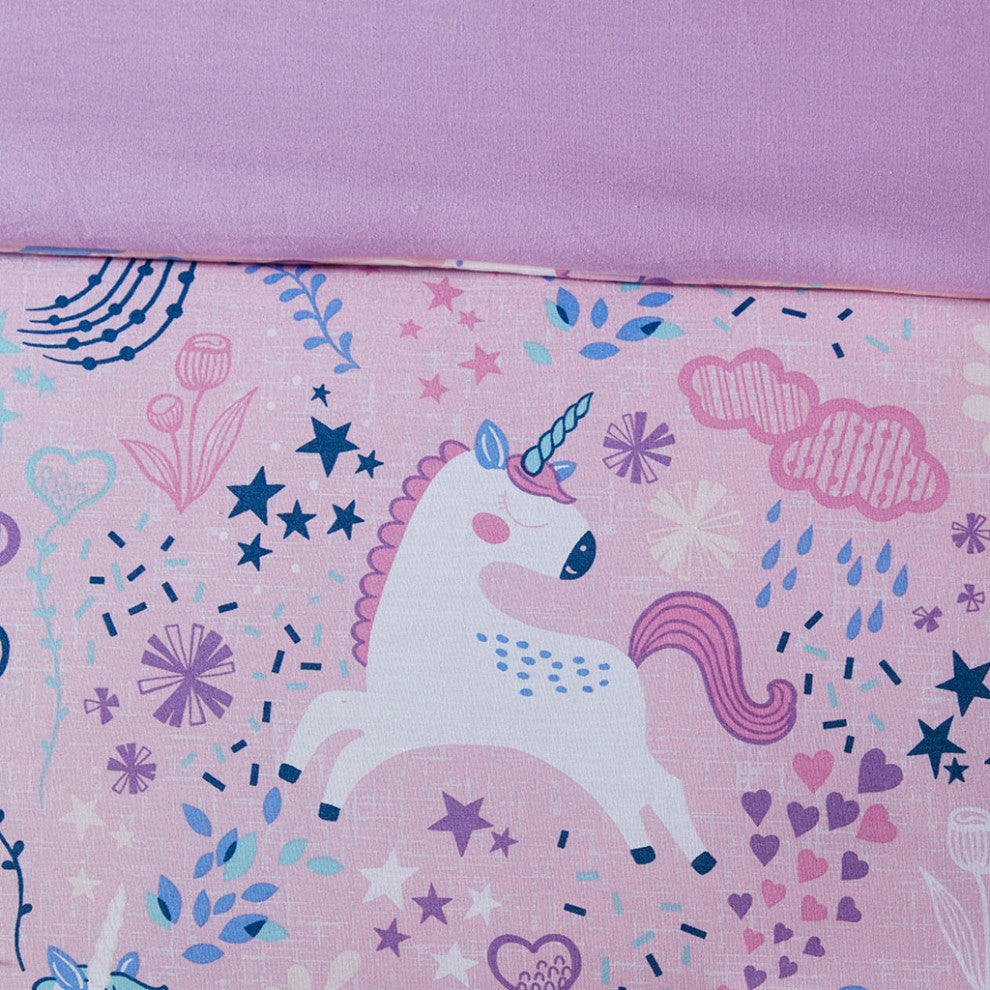 Urban Habitat Kids Lola Unicorn Cotton Duvet Cover Set, Pink