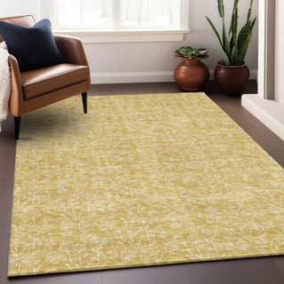 Premium Machine Washable Mayfield AMF691 Gold 9' x 12' Rug