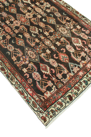 Fine Vintage Distressed Katie Charcoal/Ivory Runner, 3'8 x 8'4