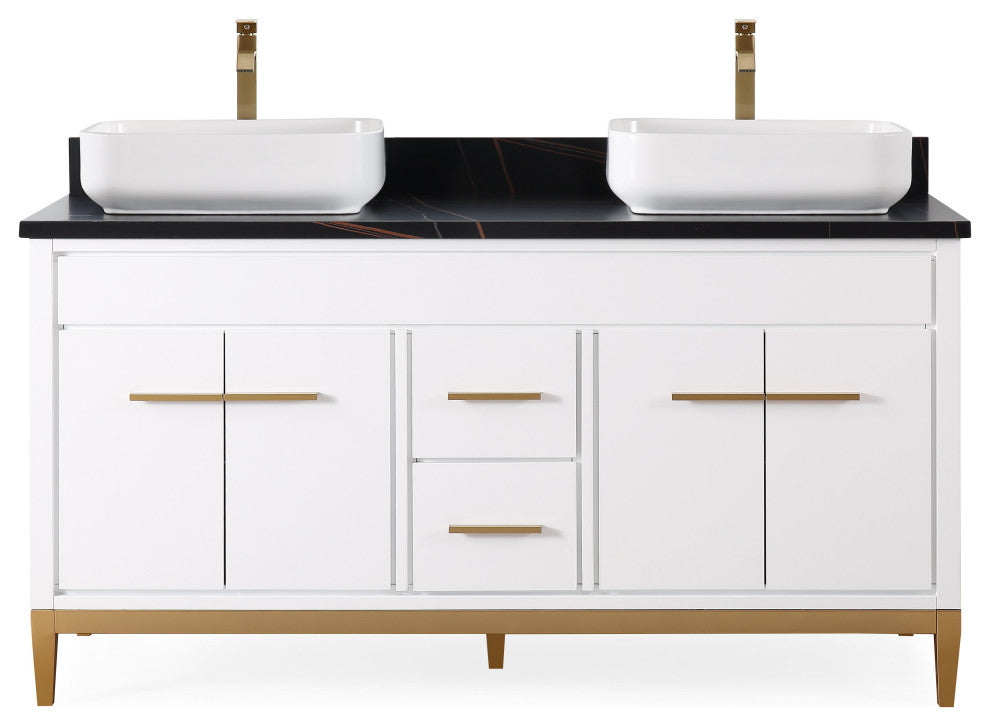 60" Tennant Brand White Beatrice Double Sink Vanity