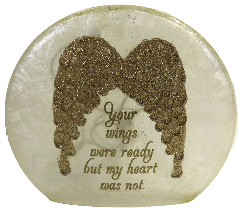 6.00In Angel Wings Round Orb Pre-Lit, Glass, Faith Love Hope Awo9261 Heart