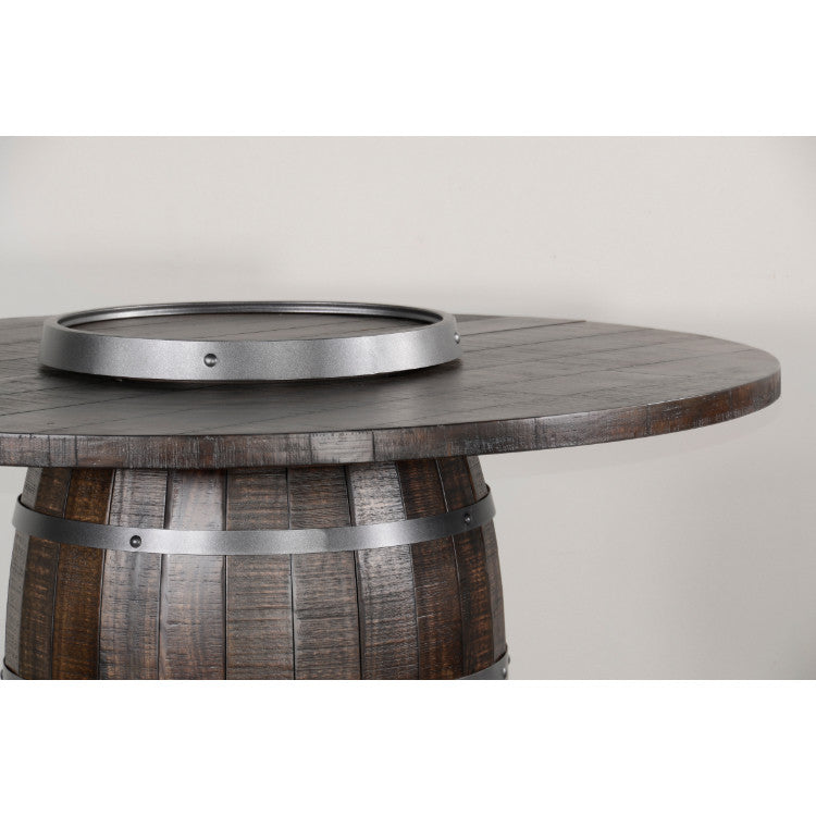 Unique Round 54" Counter Height Rustic Barrell Pub Table