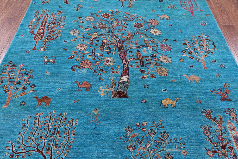6' 10" X 9' 5" Persian Gabbeh Tribal Handmade Wool Rug Q11218
