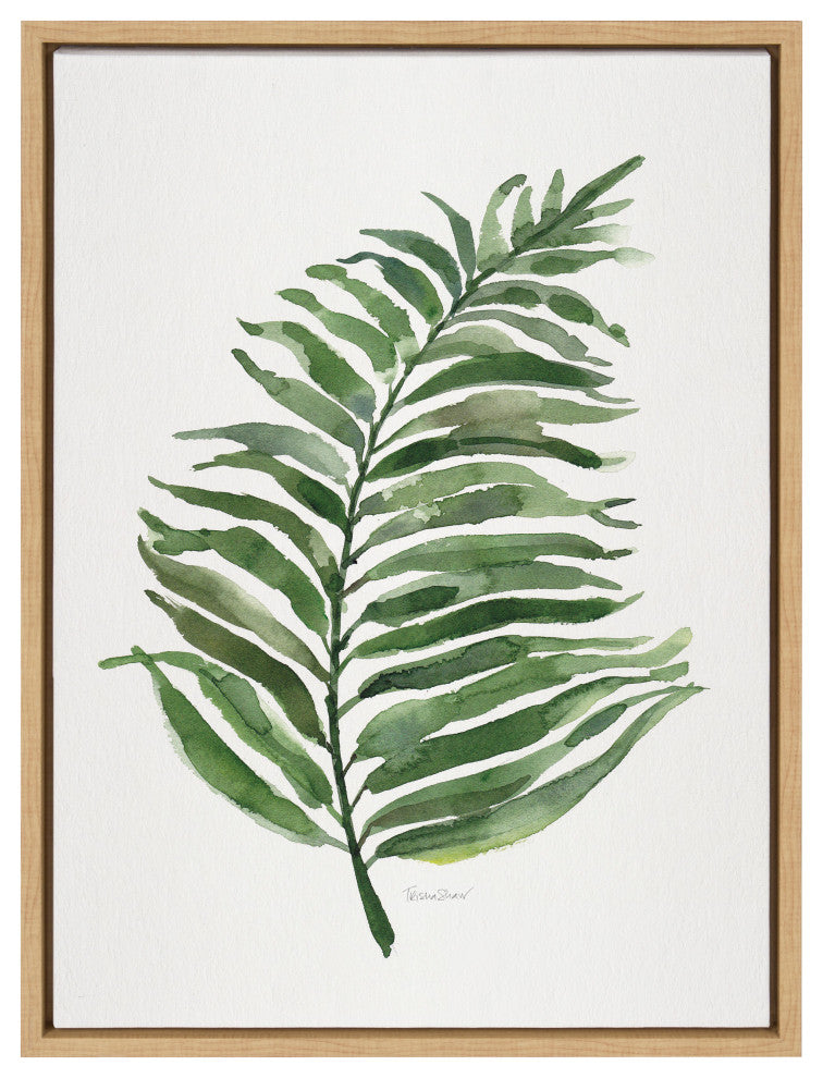 Sylvie Green Fern Framed Canvas by Patricia Shaw, Natural 18x24