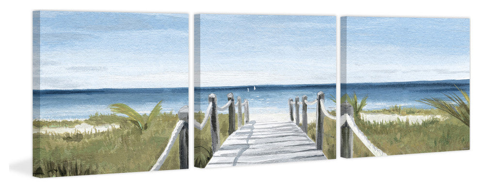 Sweeping Ocean View Triptych, Set of 3, 48x48 Panels
