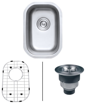Ruvati RVM4111 Undermount Stainless Steel 16 Gauge 12 Inch Bar Prep Sink