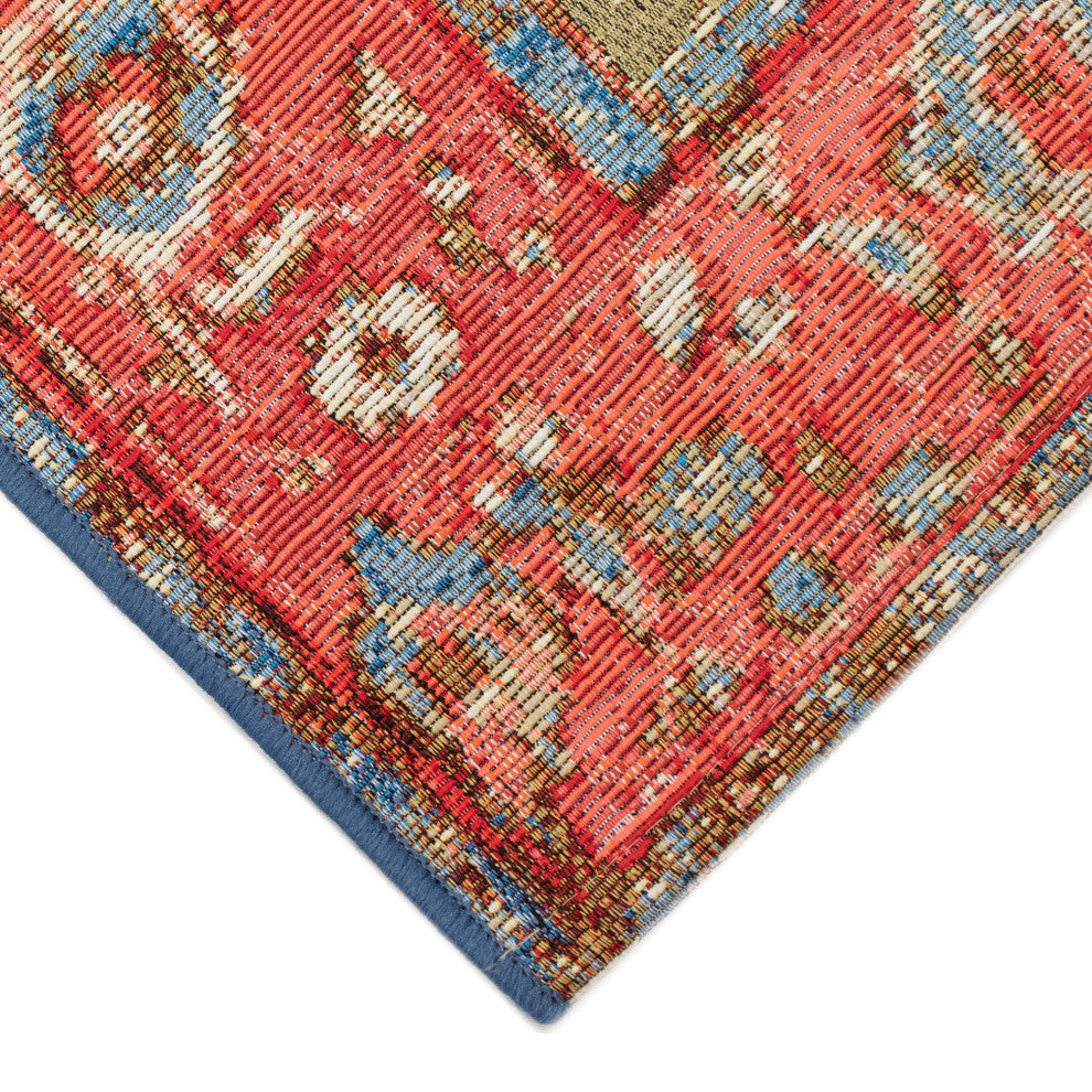 Esencia Heriz Indoor/Outdoor Mat Red/multi 2'5"x3'11"