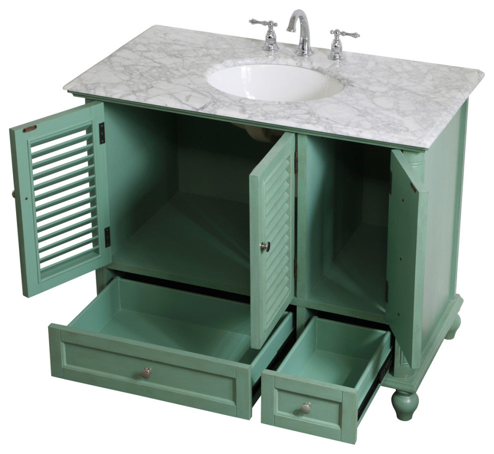 Home Living Single Bathroom Vanity, Vintage Mint, 42"