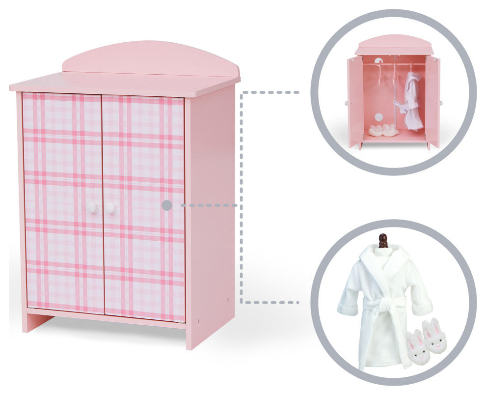 Aurora Princess 18" Doll Pink Plaid Closet