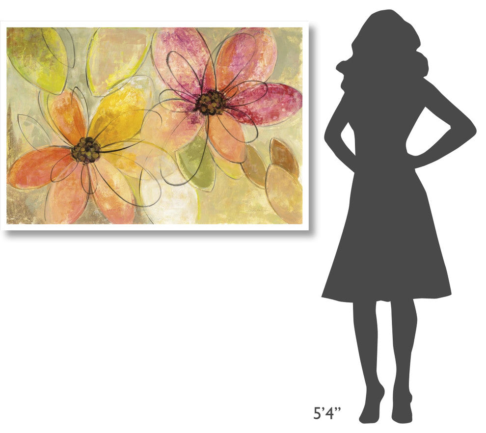 "Neon Floral Crop" Digital Paper Print by Silvia Vassileva, 50"x34"