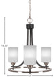 Paramount 3-Light Chandelier, Matte Black & Brushed Nickel, 4" White Marble