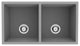 32" x 18" Gray Quartz Double Bowl Undermount Kitchen Sink