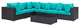 Expresso Turquoise Convene 7-Piece Outdoor Patio Sectional Set