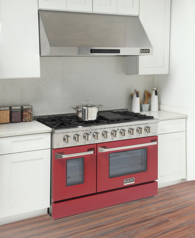 KUCHT Professional 48" 6.7 cu. ft. Range, Red, Natural Gas