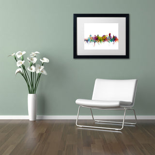 "Tulsa, Oklahoma Skyline" Matted Framed Canvas Art by Michael Tompsett
