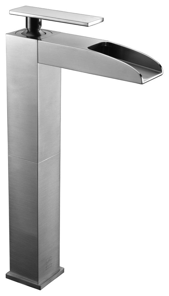 ALFI brand AB1597-BN Brushed Nickel Single Hole Tall Waterfall Bath Faucet
