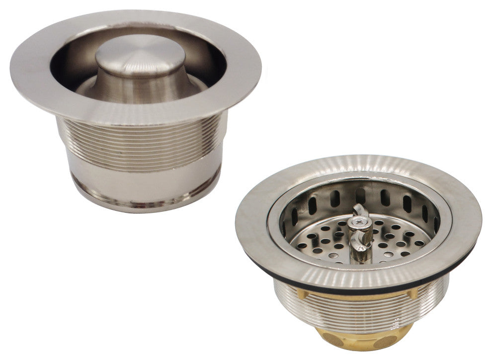 CO2175 3.5" Wing Nut Twist, Kitchen Sink Basket Strainer, Satin Nickel
