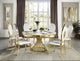 ACME Fallon Dining Table in Faux Marble Top & Mirrored Gold Finish