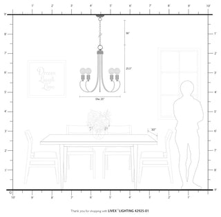 Livex Lighting Bari 5 Light Antique Brass Chandelier