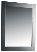 28" Solid Wood Frame Mirror, Dark Gray