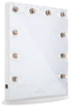 Hollywood Glow Vanity Mirror, Glossy White, Frosted Led Globe Bulbs