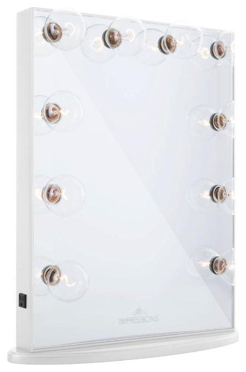 Hollywood Glow Vanity Mirror, Glossy White, Frosted Led Globe Bulbs
