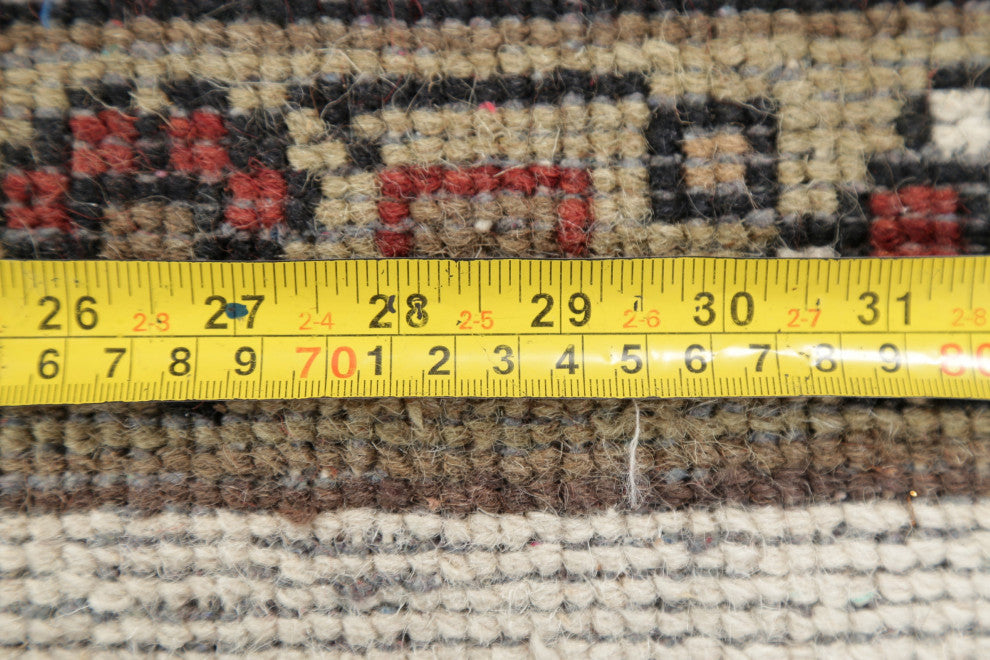 Heriz Oriental Traditional Hand-Knotted Area Rug Indian, Beige, 10'4"x7'11