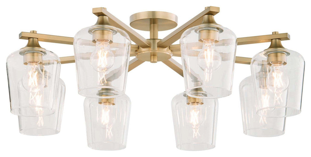 Quorum International 358-8 Veno 8 Light 32"W Semi-flush Ceiling - Matte Black