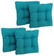 19-inch Squared Spun Polyester Tufted Dining Chair Cushion (Set of Four)