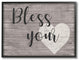 Bless Your Heart Grey Planked Texture Script Typography Framed Giclee, 11"x14"