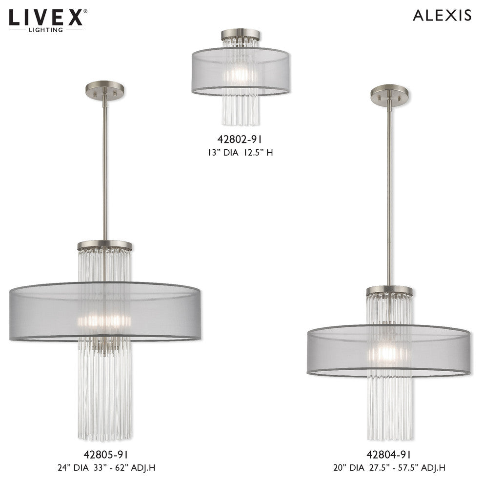 Livex Lighting Brushed Nickel 1-Light Ceiling Mount