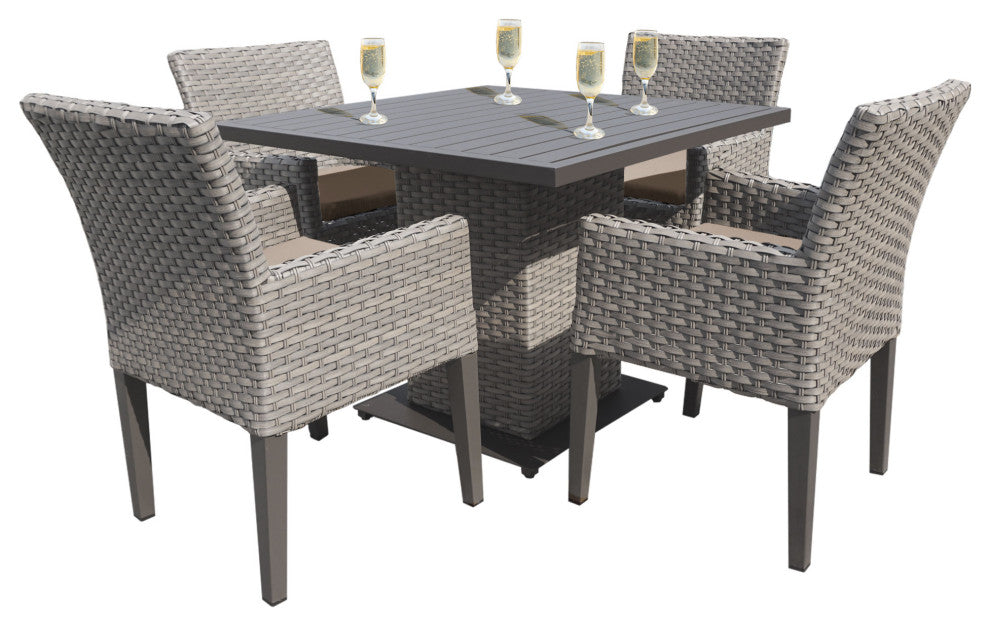 Florence Square Dining Table with 4 Chairs Wheat