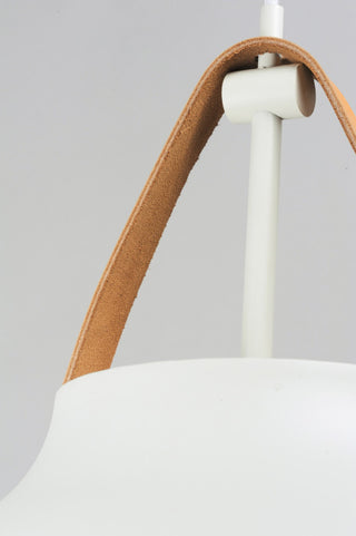 Maxim 11356 Nordic 1 Light 14" Aluminum Pendant - Tan Leather / Black