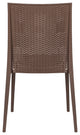 Leisuremod Weave Mace Indoor Outdoor Patio Chair, Set of 2, Brown