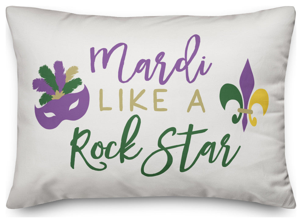 Mardi Like a Rock Star 14x20 Spun Poly Pillow